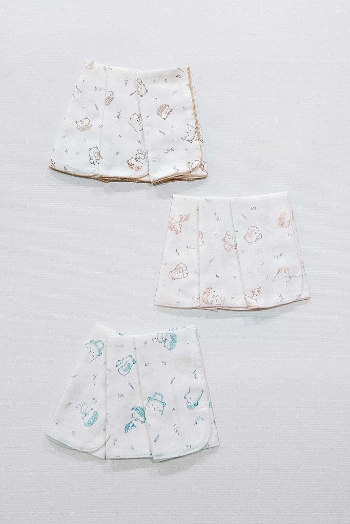 紗布手帕【刺蝟&熊】